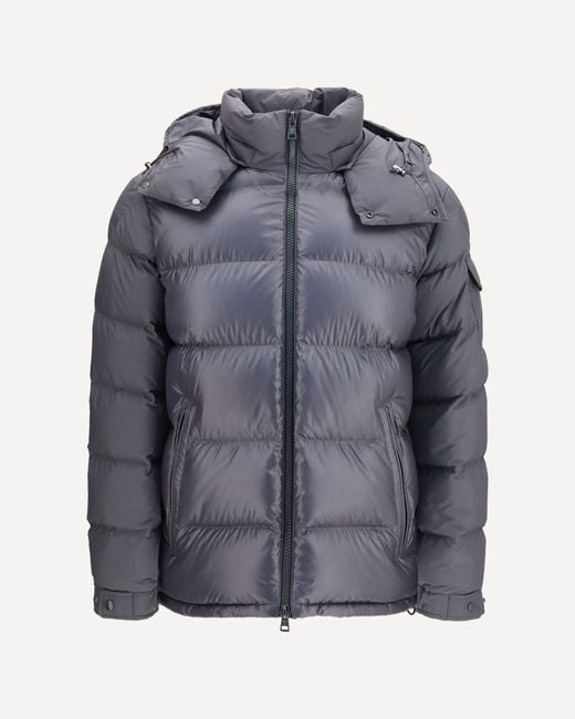 Moncler Gray Maya Short Padded Hooded Jacket for men