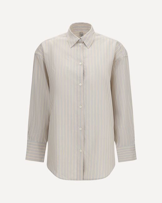 Totême White Oversized Striped Shirt