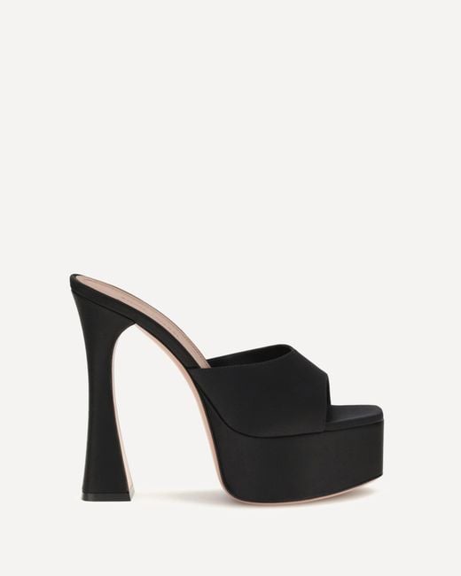AMINA MUADDI Black Dalida Satin Sandals