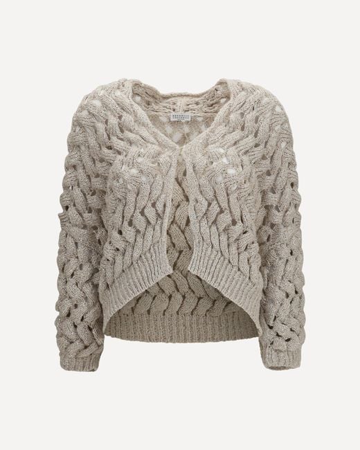 Brunello Cucinelli Multicolor Cardigan Openwork Sequin