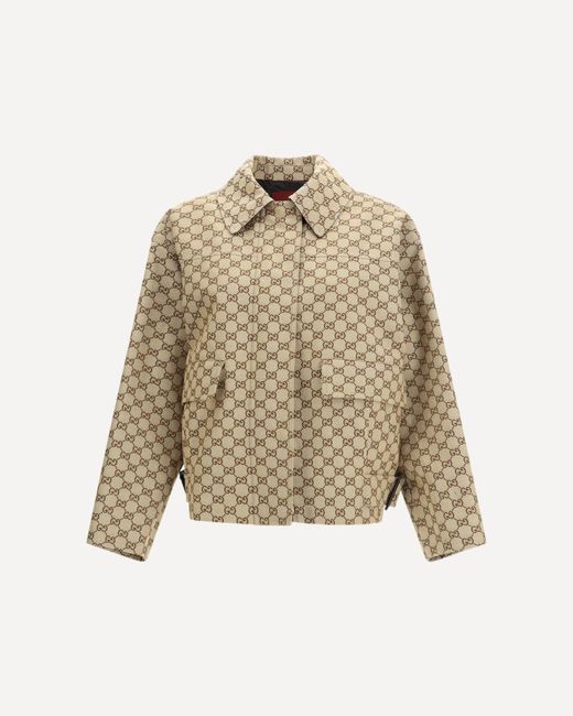 Gucci Natural Gg Canvas Bomber Jacket