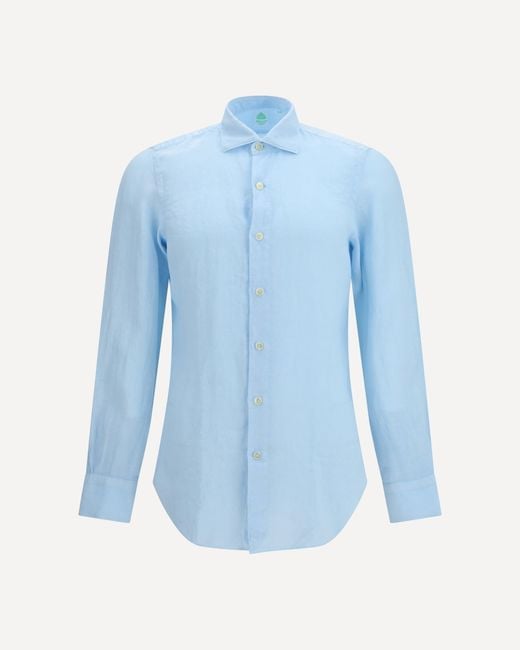 Finamore 1925 Blue Tokyo Slim Fit Sports Shirt for men