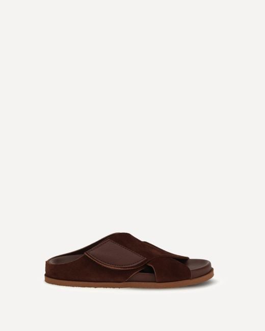 Pedro Garcia Brown Danai Sandals With Maxi Velcro Strap
