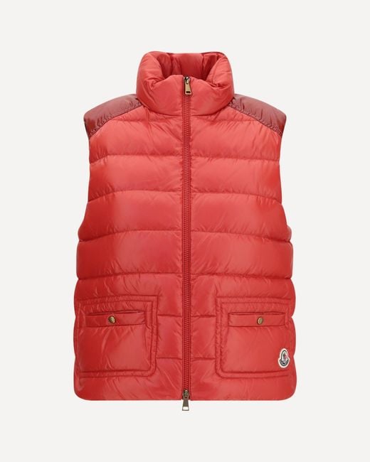 Moncler Red Frelon Down Filled Vest