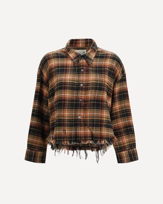 R13 Brown Plaid Shirt