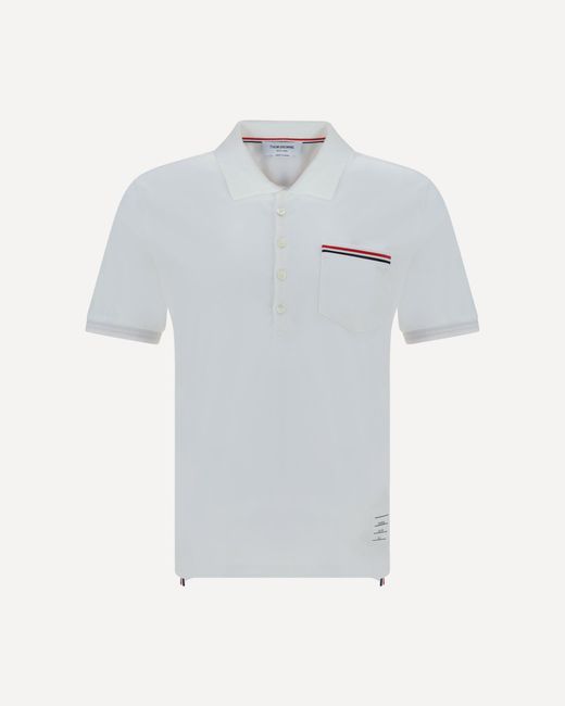 Thom Browne White Short Sleeves Polo for men