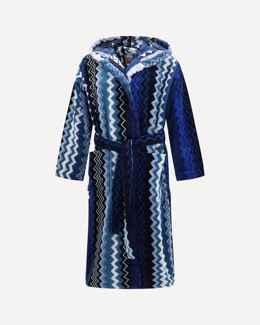 Missoni Blue Giacomo Hooded Bathrobe
