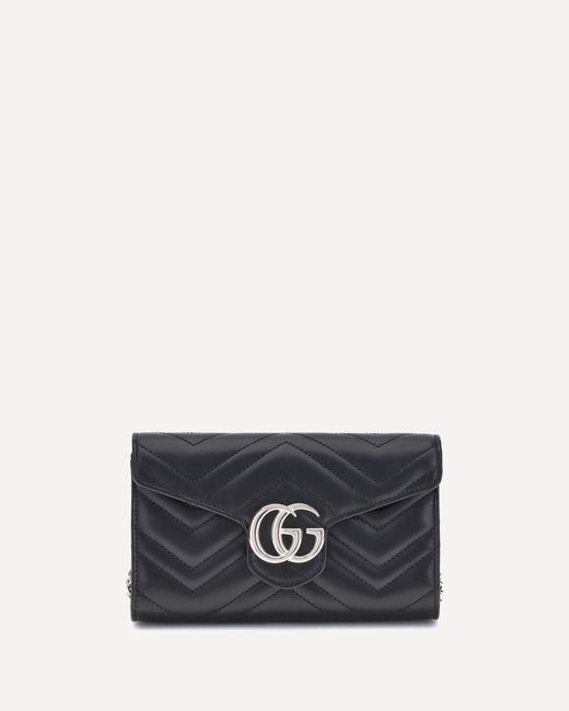 Portafoglio Gg Marmont Con Catena di Gucci in White