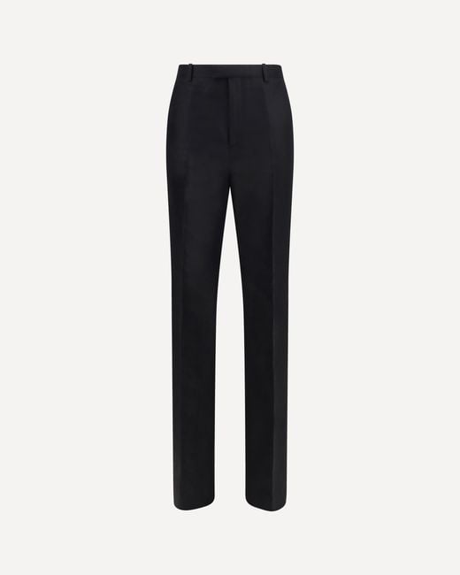 Gucci Blue Silk Faille Pants