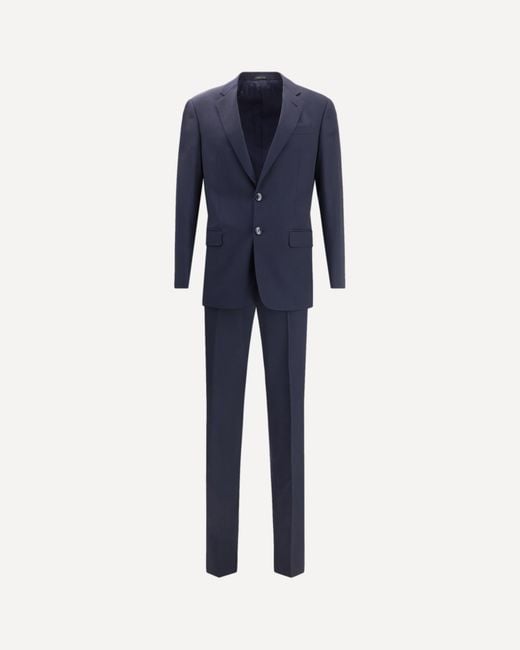 Giorgio Armani Blue Virgin Wool Single-Breasted Suit for men