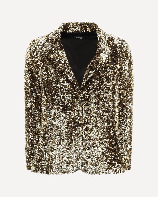 Ella Metallic Single-Breasted Jacket With Sequins