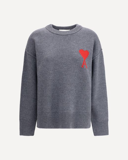 AMI Gray Ami De Coeur Sweater