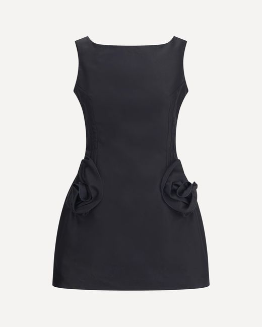 Magda Butrym Black Short Dress With Roses