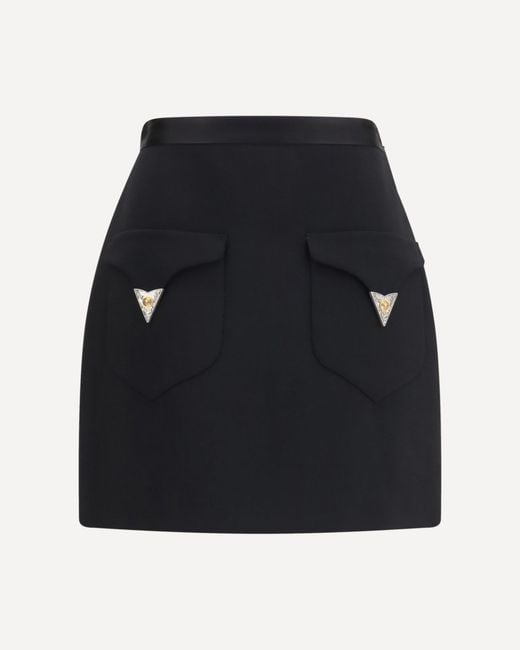 Versace Black Wool Mini Skirt