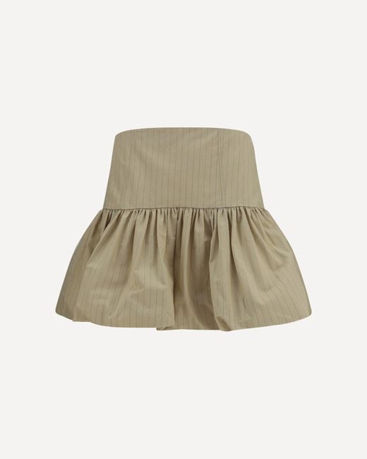 Ganni Natural Ruffled Mini Skirt