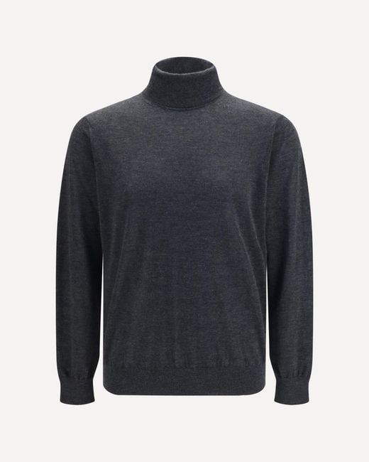 Giorgio Armani Blue Cashmere Turtleneck Sweater for men