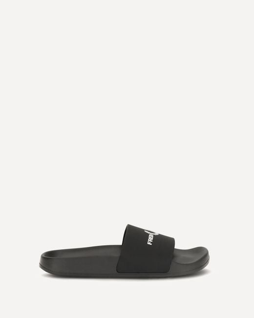 Fred Perry White Rubber Slides With Logo for men