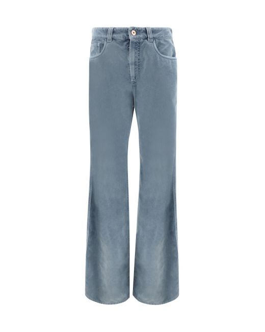 Brunello Cucinelli Velvet Pants in Blue Lyst