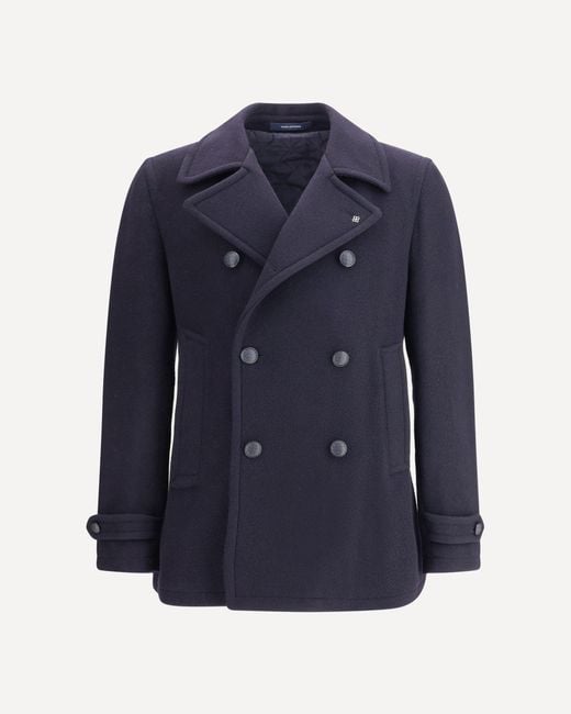 Cappotto Caban di Tagliatore in Blue da Uomo