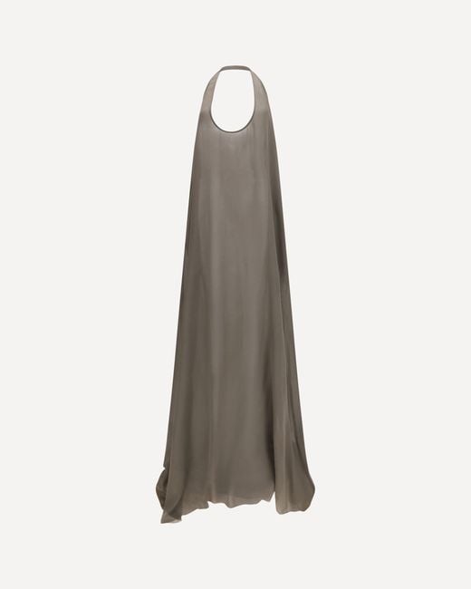 Rick Owens Natural Haltar Silk Georgette Dress