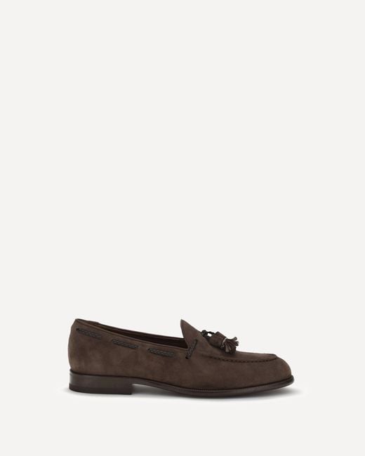 Fratelli Rossetti White Suede Tassel Loafers for men