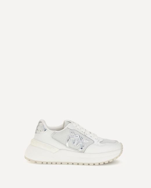 Pinko White Logo And Mirrored Detail Sneakers