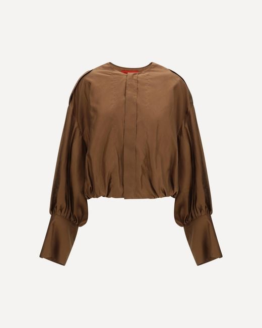 THE LATEST Brown Diana Lightweight Muslin Shirt