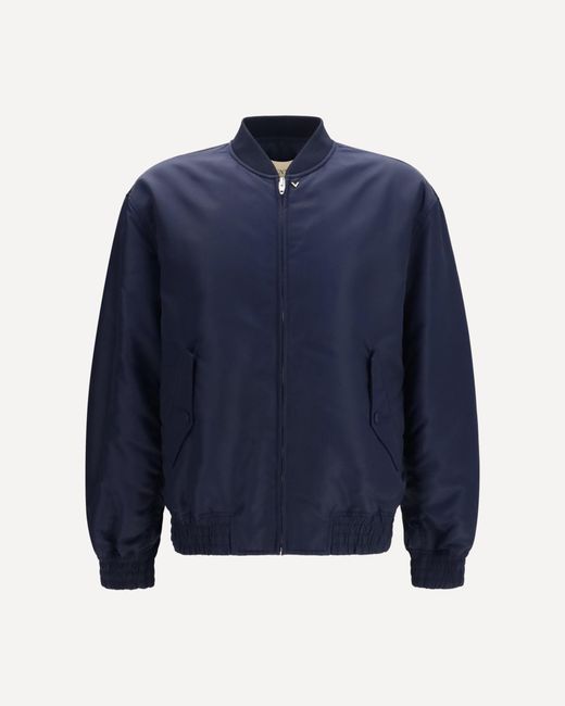 Valentino Blue Nylon Jacket With Ruffles for men