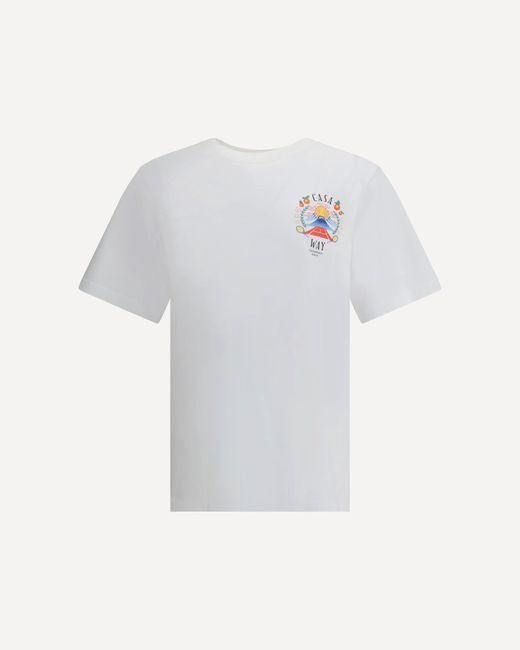 T-Shirt Con Stampa Casa Way Mountain di Casablanca in White da Uomo