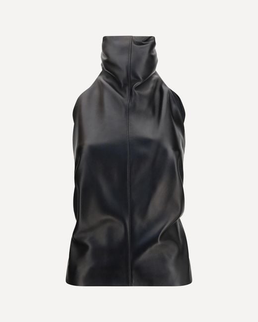 Khaite Black Rone Leather Top