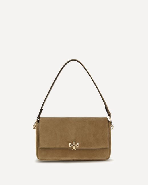 Tory Burch Natural Charlie Mini Suede Shoulder Bag