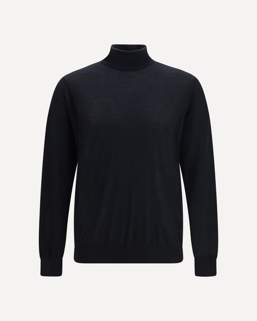 Giorgio Armani Blue Sweater With High Collar for men