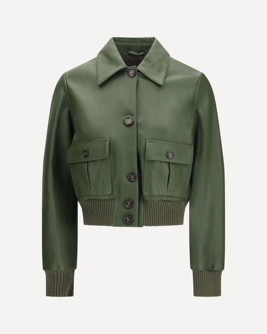 Valstar Green Cropped Nappa Ino Jacket