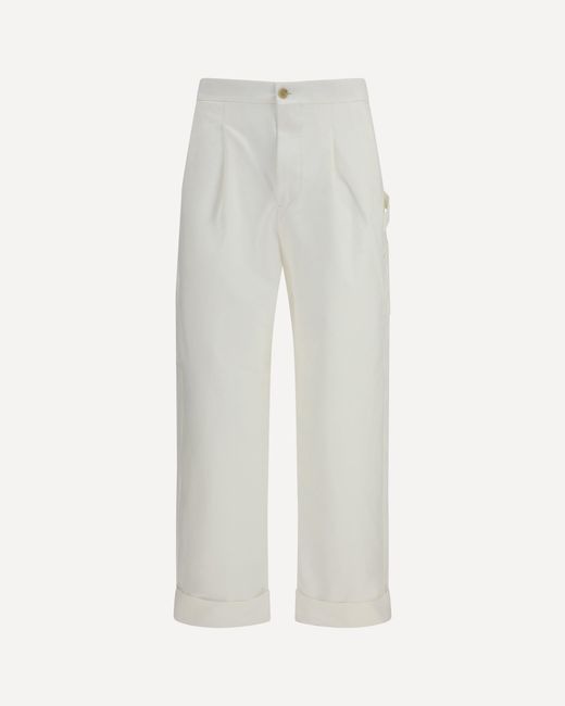 Umit Benan White Cotton Carpenter Pants for men