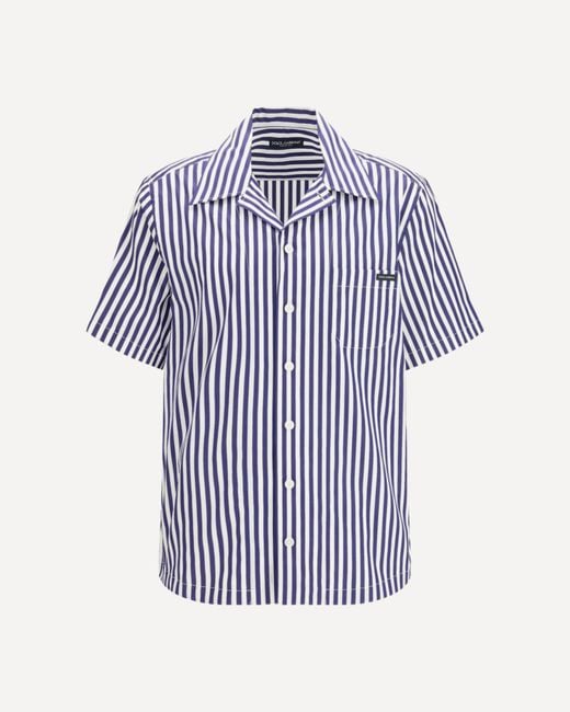 Dolce & Gabbana Blue Bowling Shirt for men