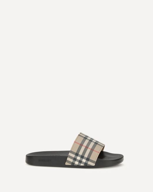 Burberry White Check Slides for men