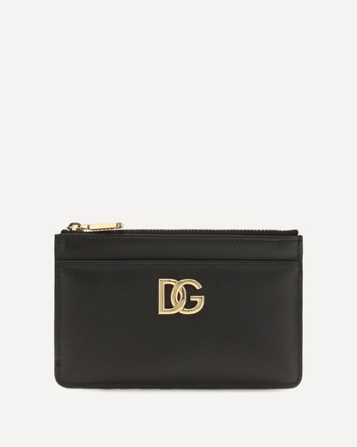 Dolce & Gabbana Black Leather Card Holder With Logo