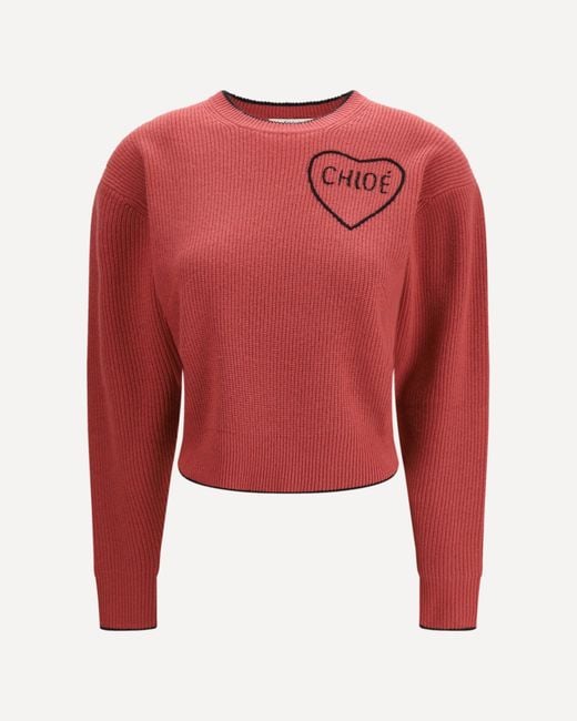 Chloé Red Cropped Pullover