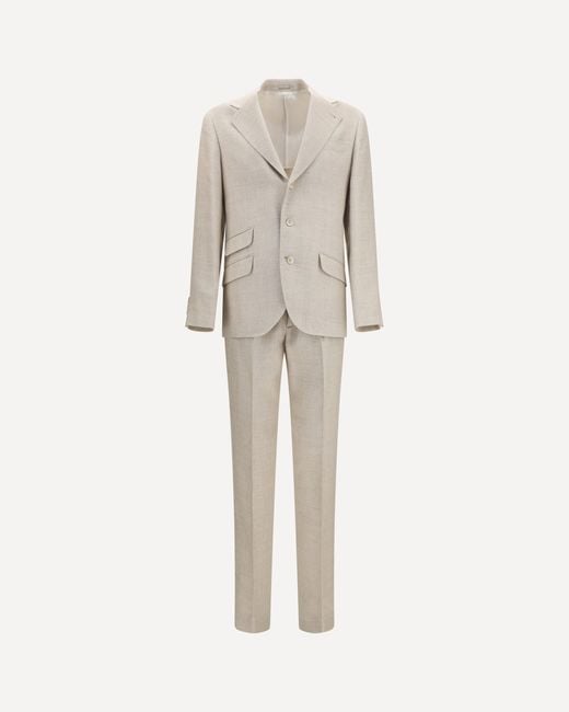 Brunello Cucinelli Natural Hopsack Suit for men