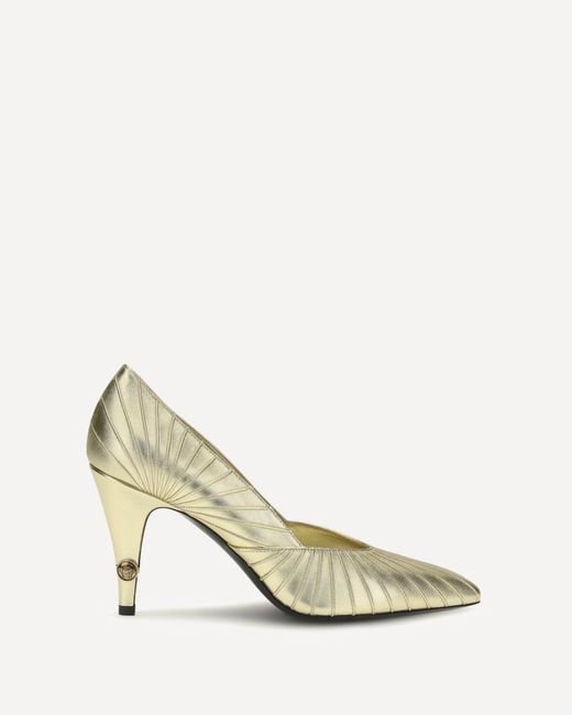 Versace Natural Metallic Leather Pumps