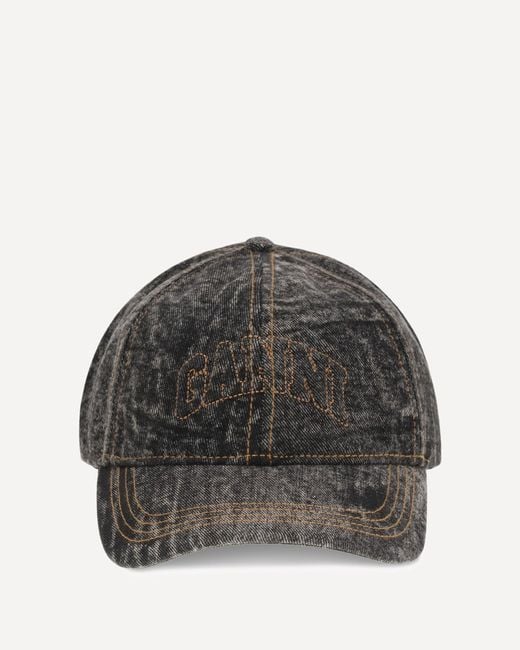 Ganni Gray Denim Baseball Hat