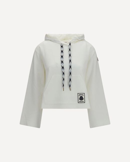 Moncler White Cotton Blend Hoodie