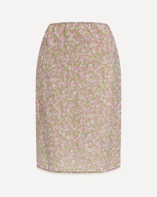 Prada Natural Floral Midi Skirt