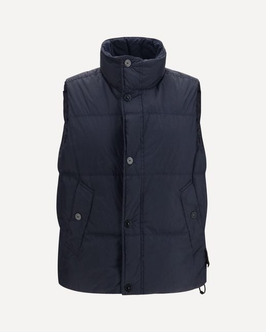 Stone Island Blue Crinkle Reps Ny Padded Vest for men