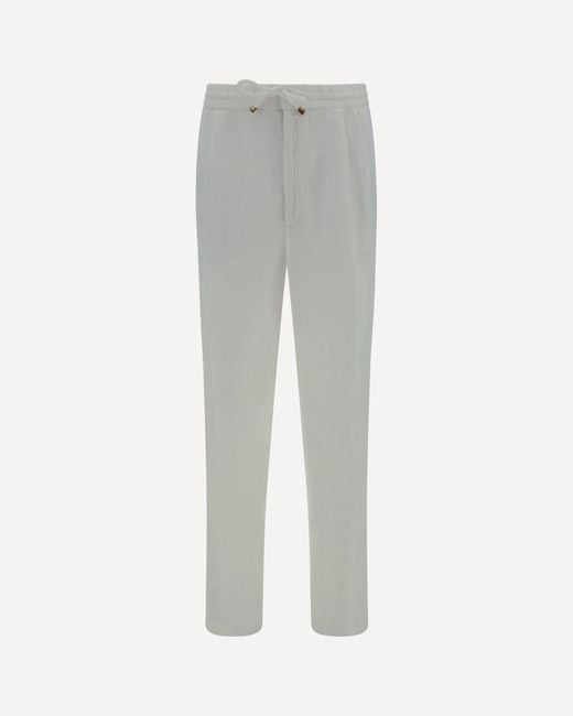Brunello Cucinelli Gray Linen Pants for men