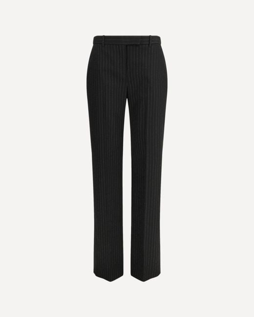 McQueen Black Pinstriped Tailored Pants