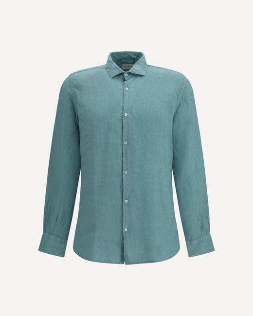 Brooksfield Blue Linen Shirt for men