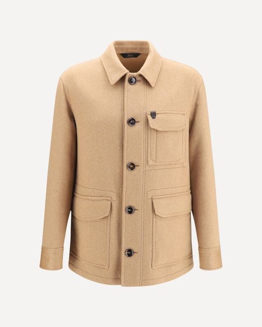 Brioni Natural Workwear Cashmere Jacket for men