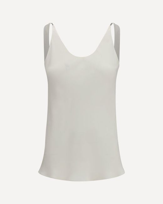 Brunello Cucinelli White Silk Crêpe Sablé Top