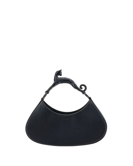 Lanvin Blue Large Hobo Bag With Cat Handle
